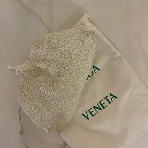 Bottega Veneta White Raffia Mini Pouch